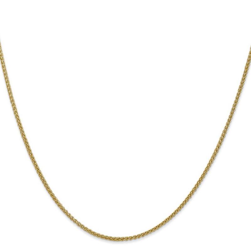 Curata 14k Yellow Gold 1.55mm Semi-solid Wheat Chain Necklace Options: 16 18 20 22 24 30