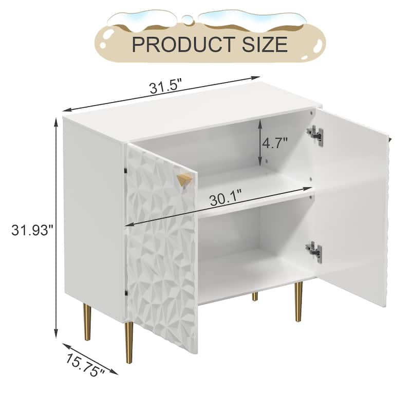 2 Door White Locker Accent Cabinet
