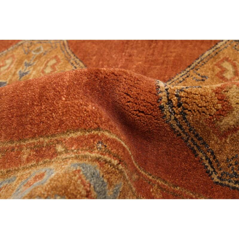 ECARPETGALLERY Hand-knotted Finest Agra Jaipur Copper Wool Rug - 7'10 x 9'9