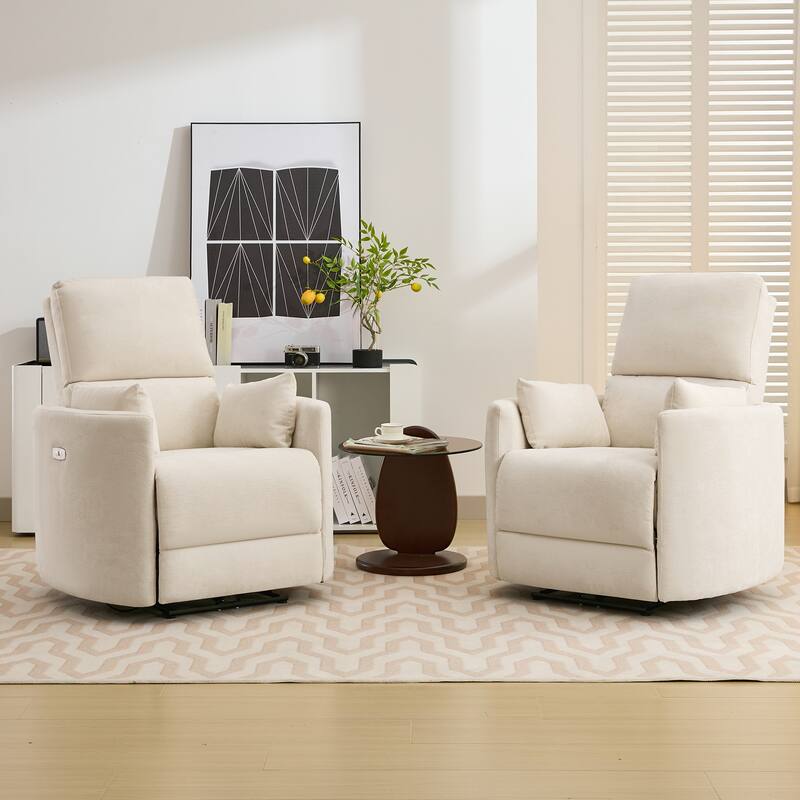 Chenille Power Recliner, 3-position Reclining Chair