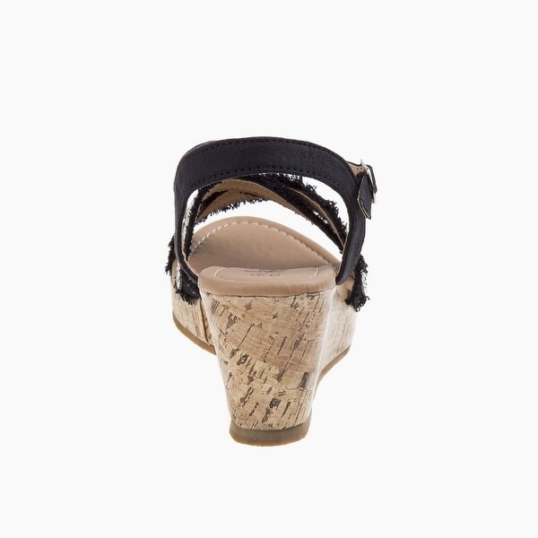 girls black wedge sandals