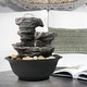 preview thumbnail 4 of 10, 4-Tier Cascading Resin-Rock Falls Tabletop Water Fountain w/LED Lights