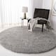SAFAVIEH California Shag Izat 2-inch Thick Area Rug - 5'3" x 5'3" Round - Silver
