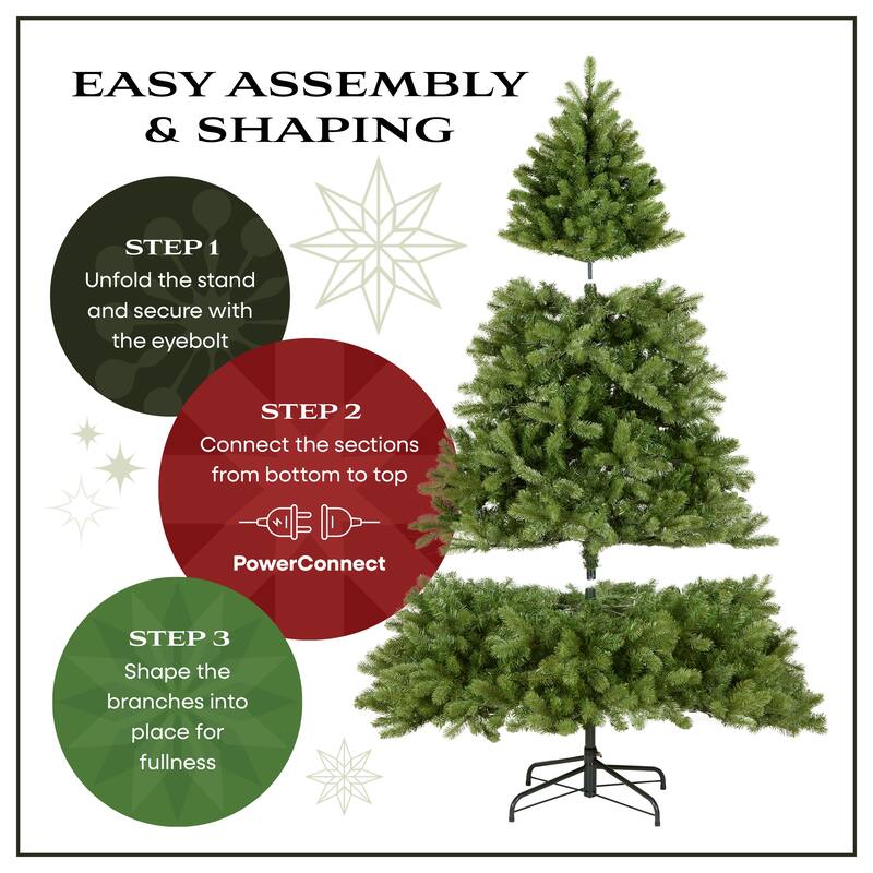 National Tree Company 7.5 ft Pre-Lit North Valley Spruce Artificial Christmas Tree with 560 Multifunction LED Lights - 7.5 Foot