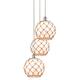 Option Polished Chrome / White Glass with Brown Rope