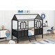 preview thumbnail 12 of 16, Playhouse Design Metal Low Loft House Bed with Roof