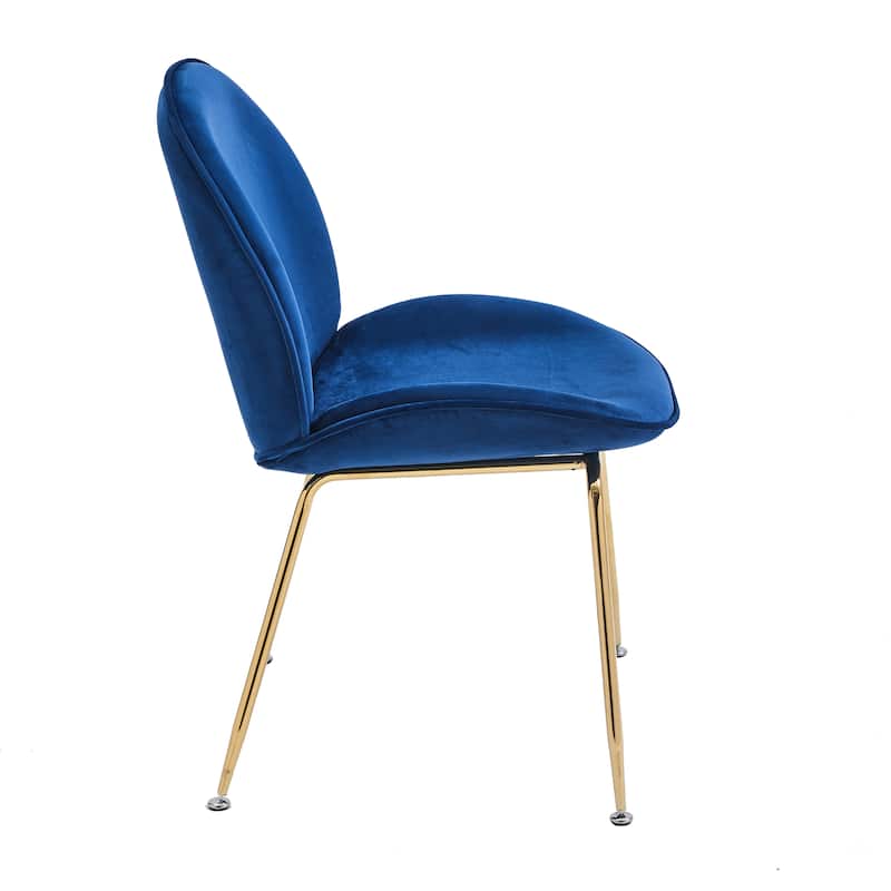 Porthos Home Otis Dining Chair, Suede Upholstery, Gold Legs, Armless