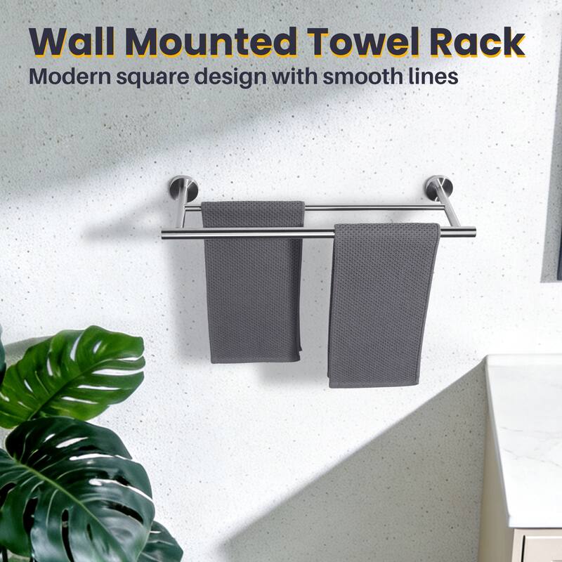 WOWOW Wall Mounted Stainless Steel Double Towel Bar