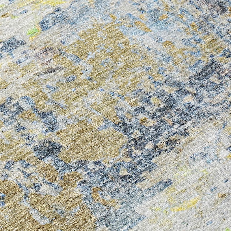 Machine Washable Indoor/ Outdoor Abstract Contemporary Chantille Rug