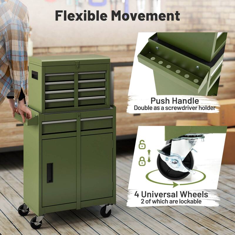 Costway 5-Drawer Rolling Tool Chest Cabinet Metal Tool Storage Box - See Details