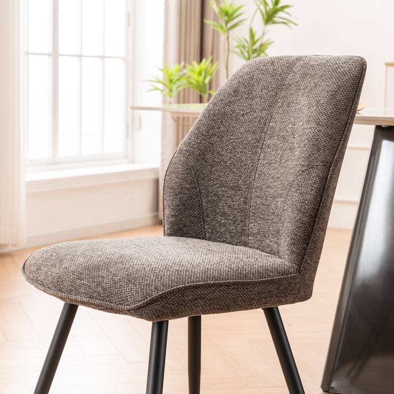 Set of 2 Modern Dining Chairs, Armless Upholstered Side Chairs