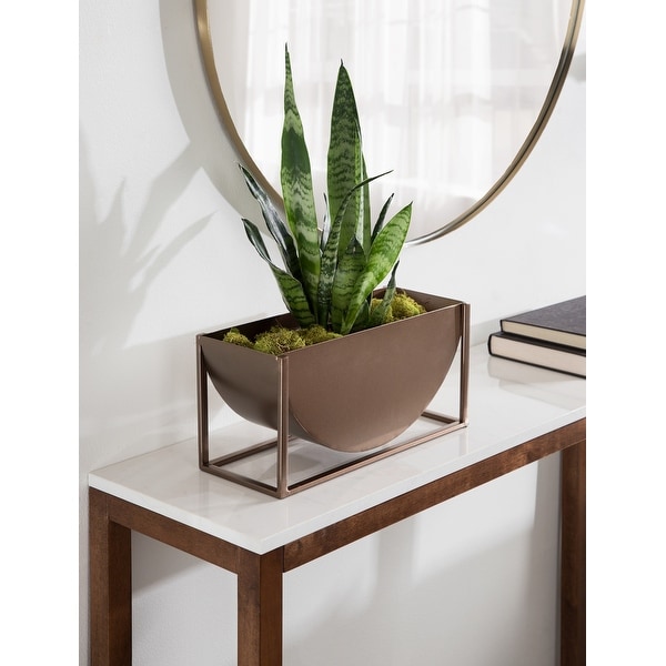 Kate and Laurel Ozar Metal Tabletop Planter 12x5x6 Bronze