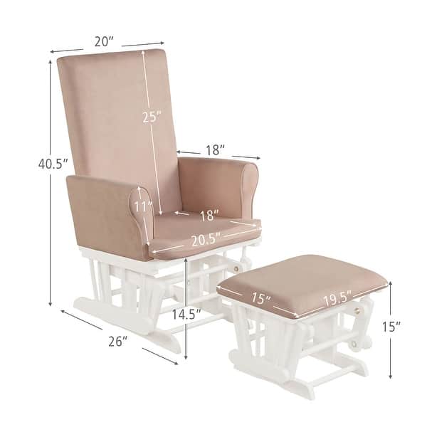 dimension image slide 0 of 3, Costway Baby Nursery Relax Rocker Rocking Chair Glider & Ottoman Set - See Details