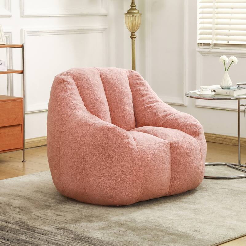 Fluffy and Lazy Teddy Fabric BeanBag Chairs with Memory Foam