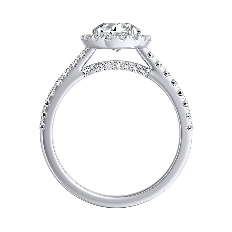 Auriya 14k Gold 2 1/2ct Moissanite Halo Diamond Engagement Ring 3/8ctw