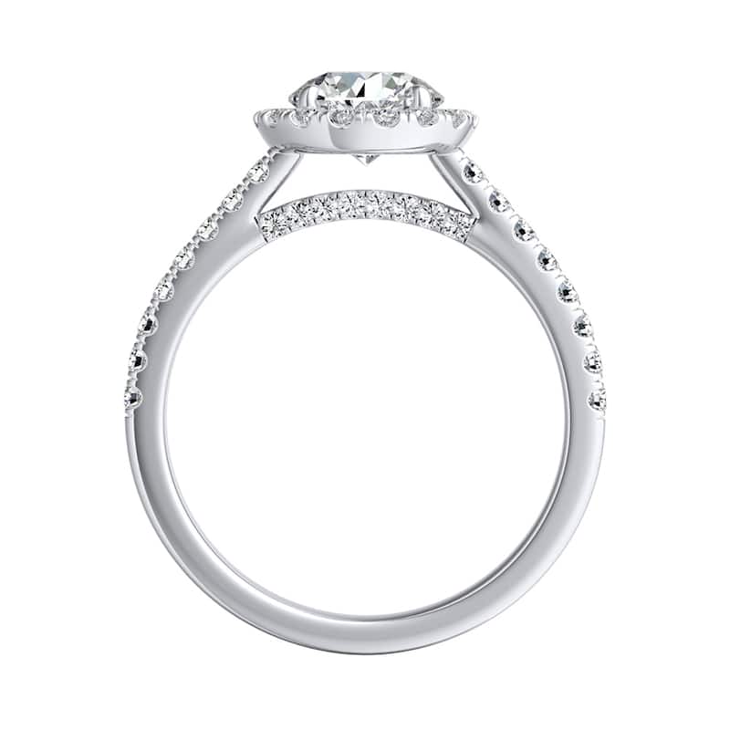 Auriya 14k Gold 3ct Moissanite Halo Diamond Engagement Ring 3/8ctw