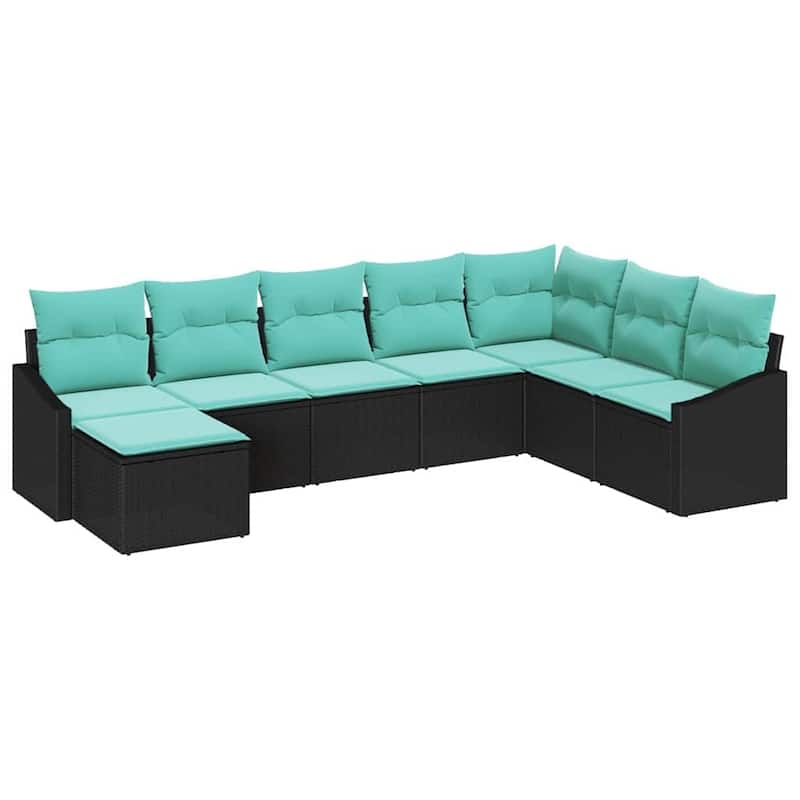 vidaXL 9 Piece Garden Sofa Set with Cushions - 113.6×70.3×46.1
