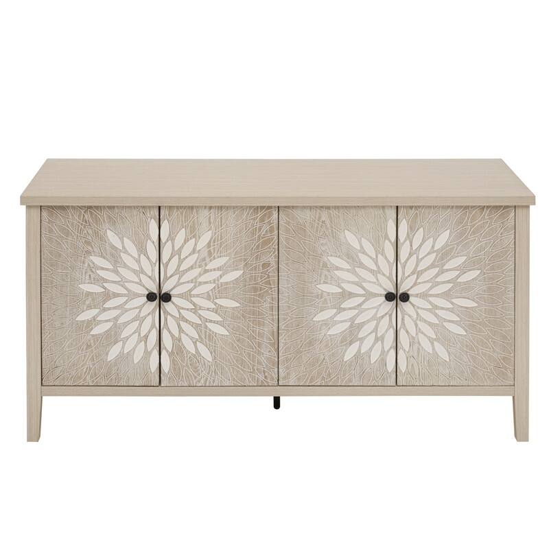 Sideboard Buffet Cabinet, Storage Cabinet with Storage,Modern Storage Cabinet with 4 Doors & Adjustable Shelves for Living Room