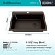 preview thumbnail 3 of 5, 33 Inch Lexicon Platinum Quartz Composite Drop-in Undermount Single Bowl Workstation Galaxy Mocha Kitchen Sink LP-750TM-M