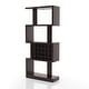 preview thumbnail 8 of 10, Furniture of America 4-tier Bar Cabinet with 24-bottle Wine Rack