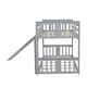 preview thumbnail 11 of 25, Twin Over Twin Low Bunk Bed with Slide and Ladder, Solid Wood Floor Bunk Bed Frame with Safety Guardrail, Detachable into 2 Beds