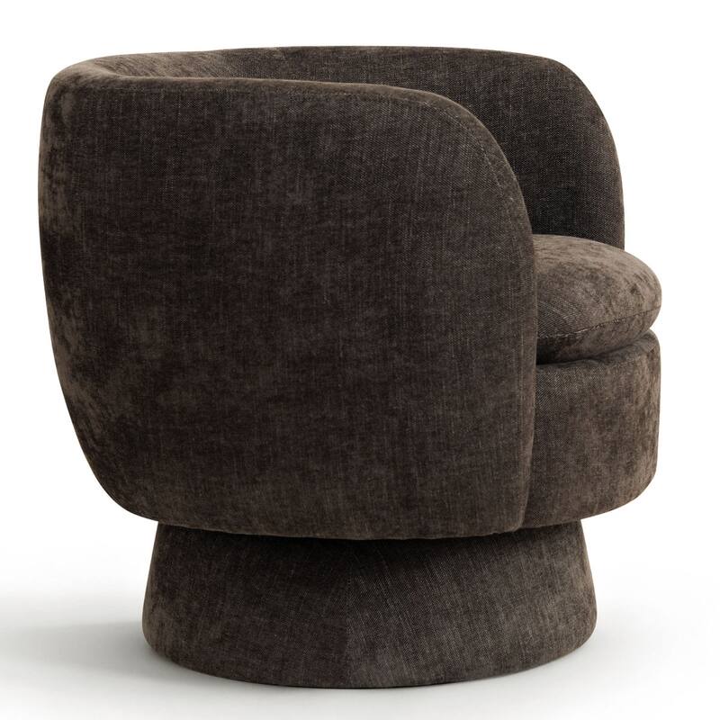 Upholstered Swivel Barrel Accent Chairs(Set of 2)