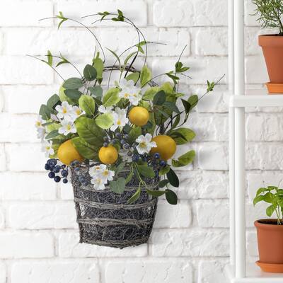 Flowering Lemon & Blueberry Wall Basket 15"