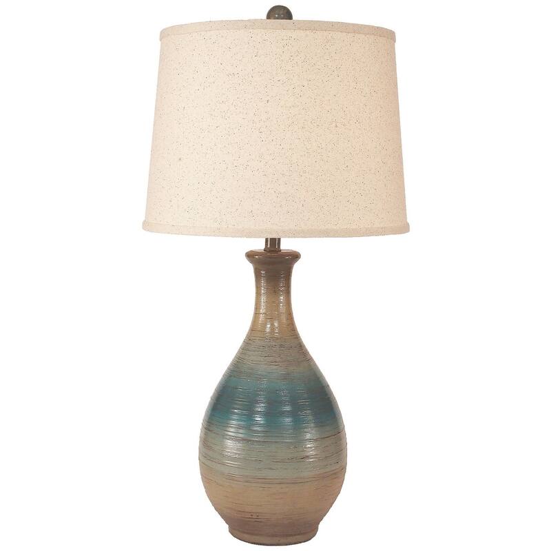 Coastal Ridged Teardrop Table Lamp