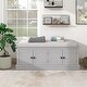 preview thumbnail 2 of 28, Merax 4 Doors Storage Bench with Adjustable Shelves and Removable Cushion