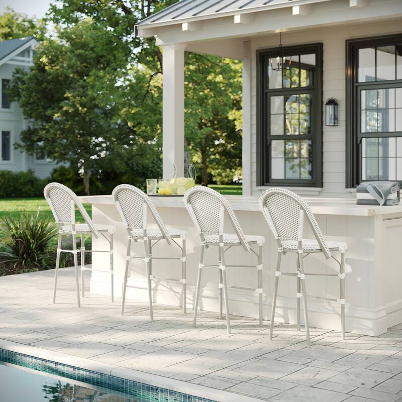 Martha Stewart 2PK All-Weather Stackable Patio Bistro Bar Stools - 18.5"W x 23.25"D x 45.75"H