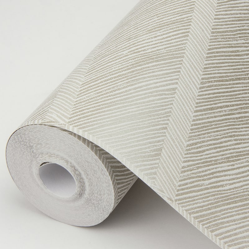 Scott Living Aspen Champagne Chevron Wallpaper