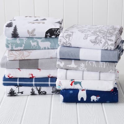 Premium 100% Turkish Cotton Brushed Flannel Novelty Printed Sheet Set