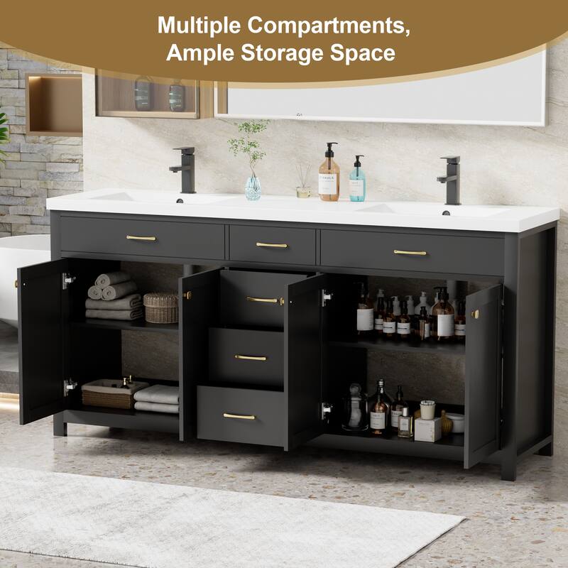 Modern Bathroom Vanity with Sink & Faucet Storage Cabinet Set