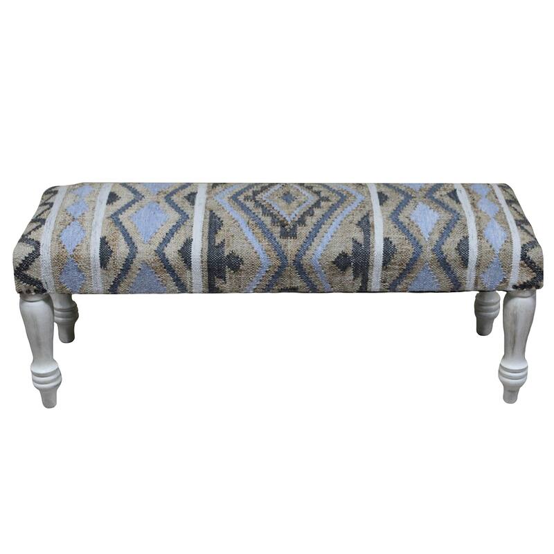 Sevita Salem Southwestern Upholstered Accent Bench Indoor Entryway Bench - 47" L x 16" W x 18" H