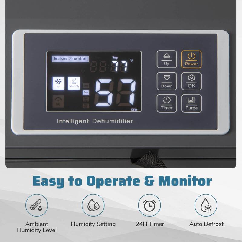 Costway 154 Pints Commercial Dehumidifier with Pump Drain Hoses for - See Details