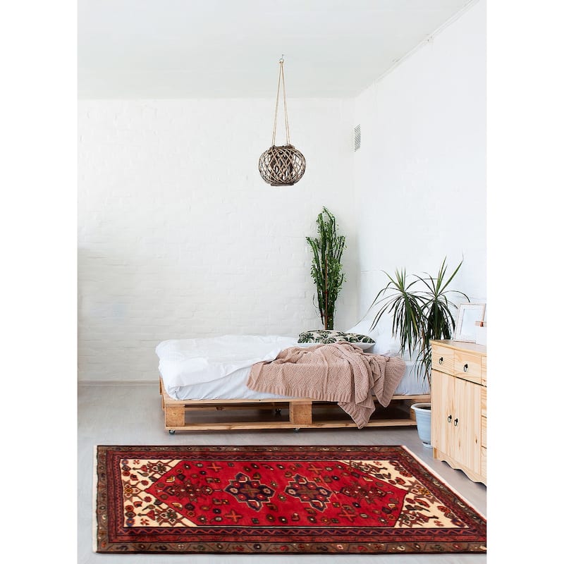 ECARPETGALLERY Hand-knotted Andelz Red Wool Rug - 3'4 x 4'7