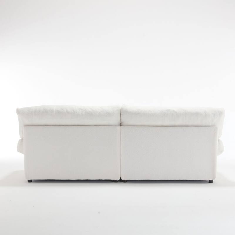 Cloud Style Sofa, Teddy Velvet Fabric, Comfy Padded Cloud Couch for Living Room, Apartment