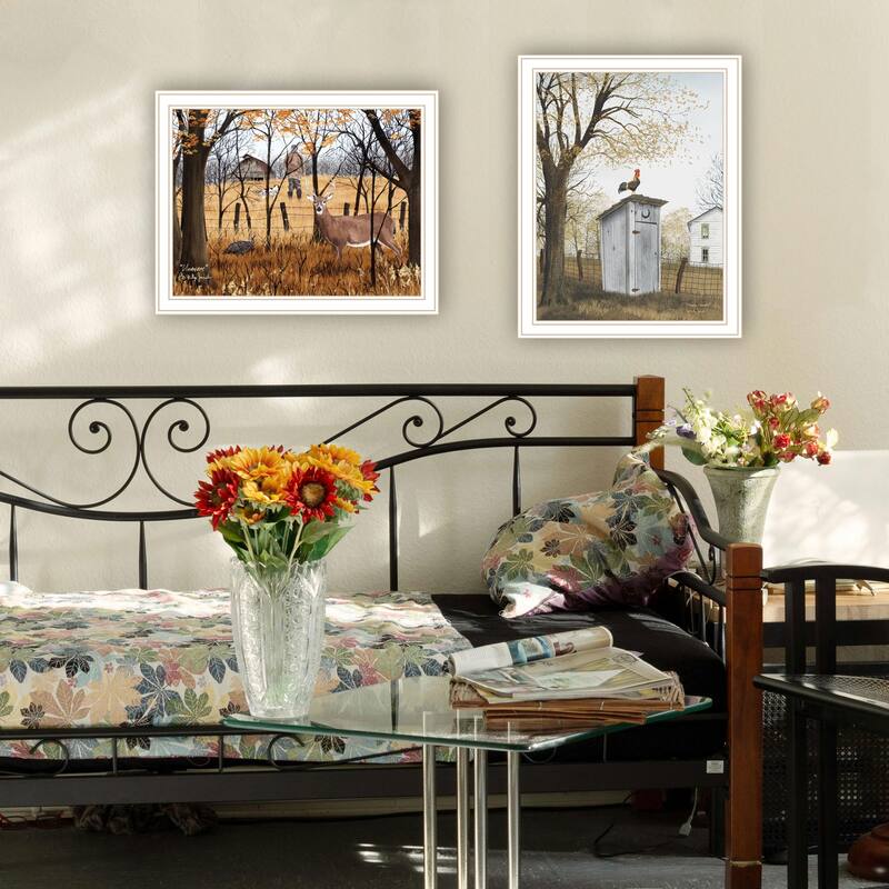 2-Piece Framed Wall Art Set - Country Living, White Frame