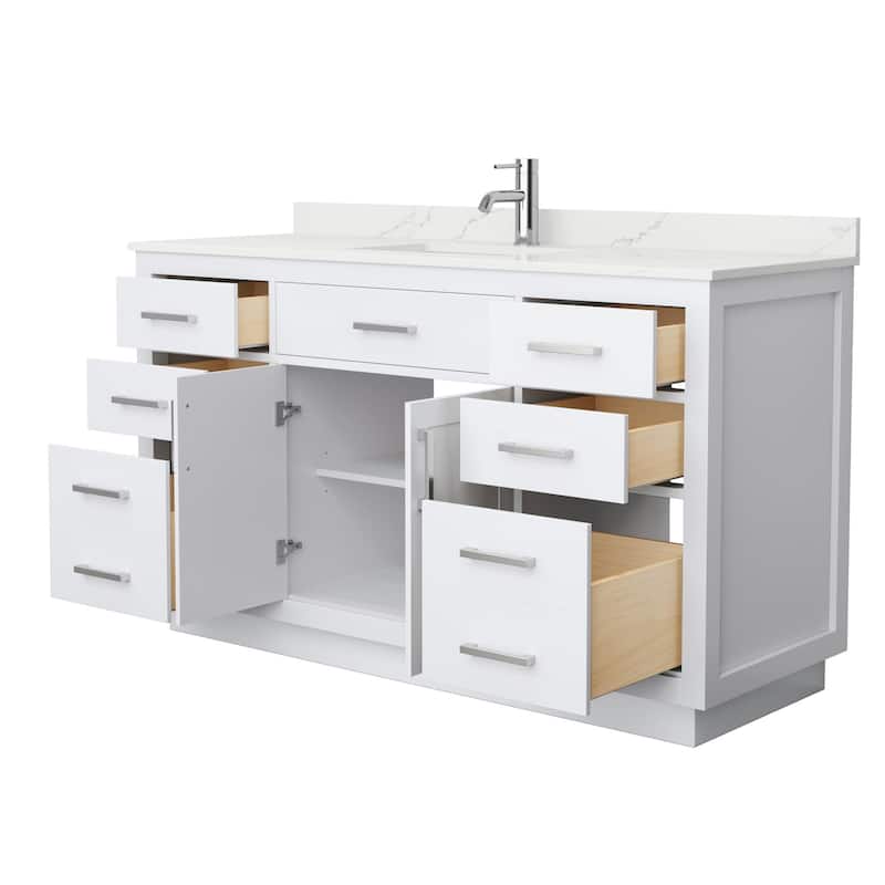 Beckett TK 60-inch Single Vanity, Single Hole Quartz Top