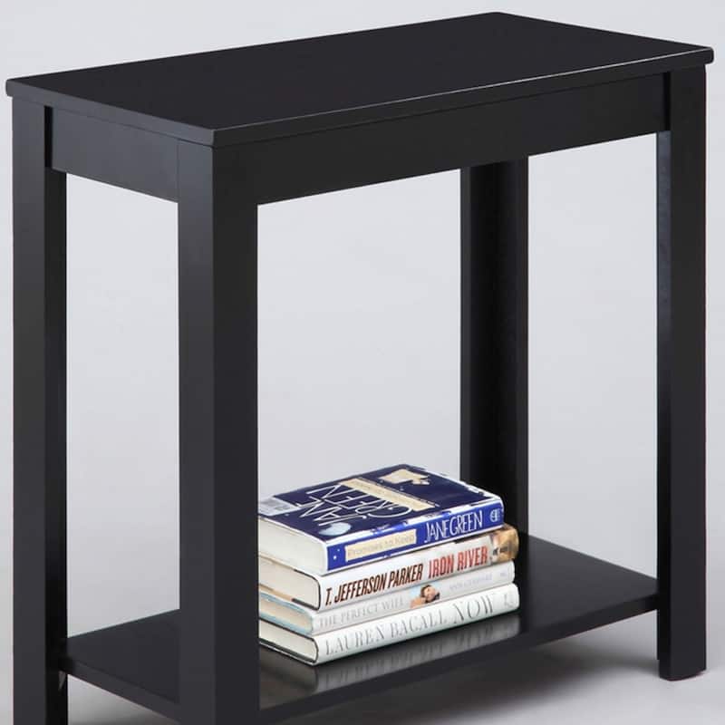 24" Tall Wooden Side Table / End Table, Traditional Design, Dark Cherry - Black