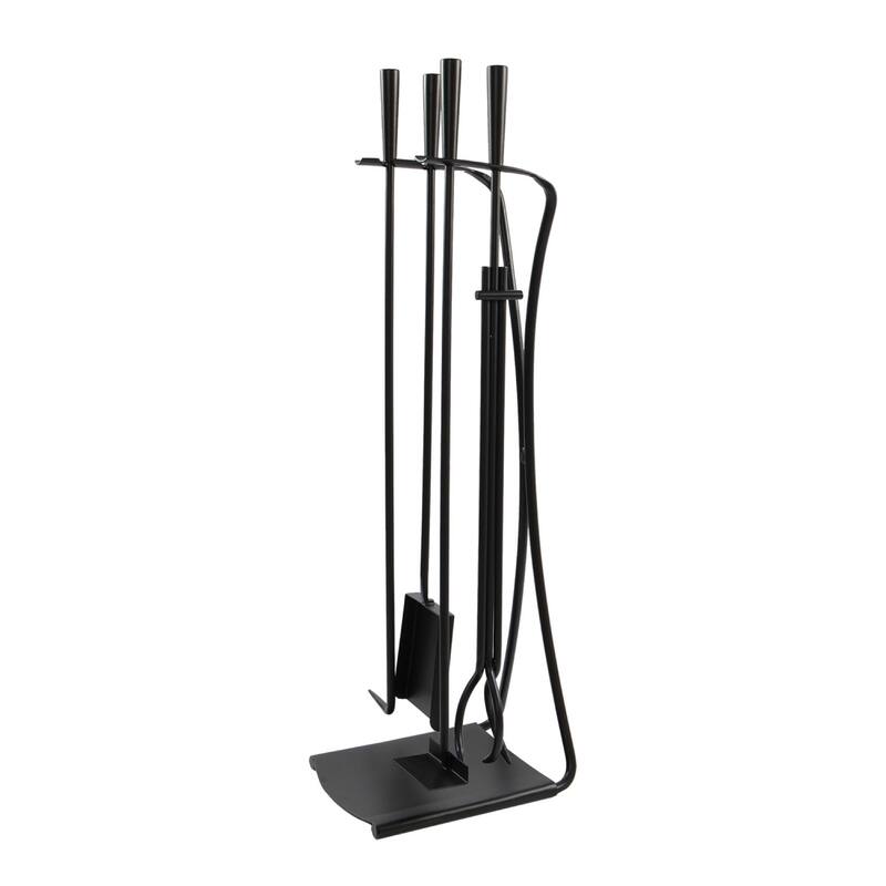 Achla Designs Modern Park Avenue Fireplace Set of 4 Tools, 32.5 Inch Tall - Black