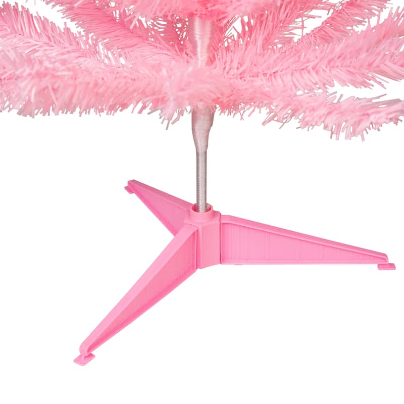 Artificial Tinsel Christmas Tree - 3' - Pink - Unlit - 3 Foot