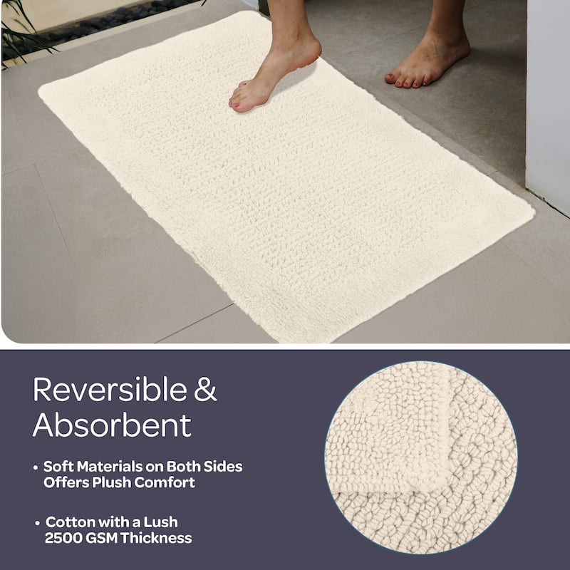 Lavish Home 2-Piece 2500GSM Cotton Bath Mat Set