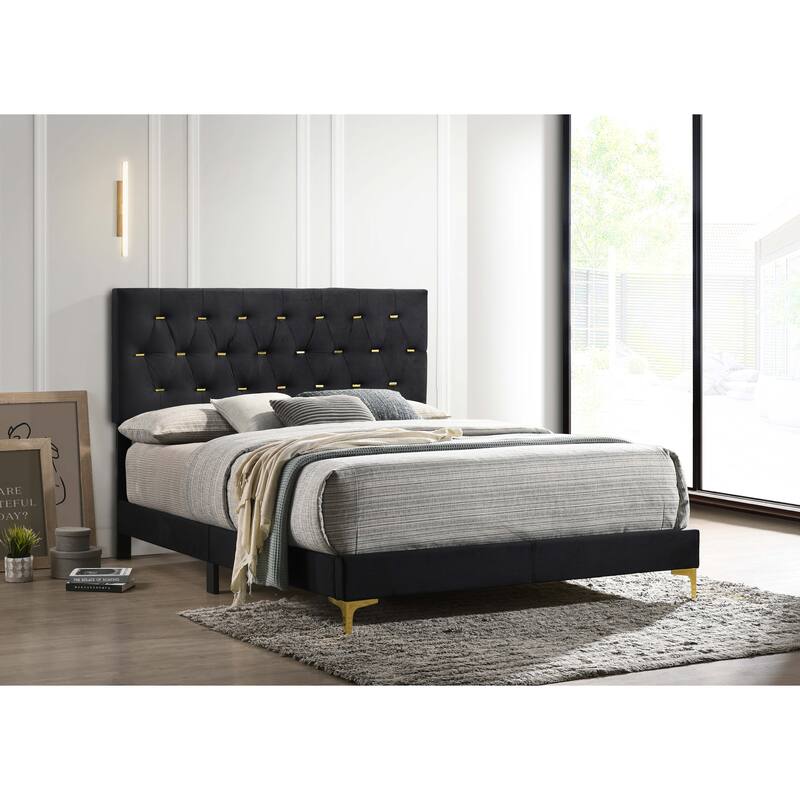 Kendall Button Tufted Upholstered Panel Bed