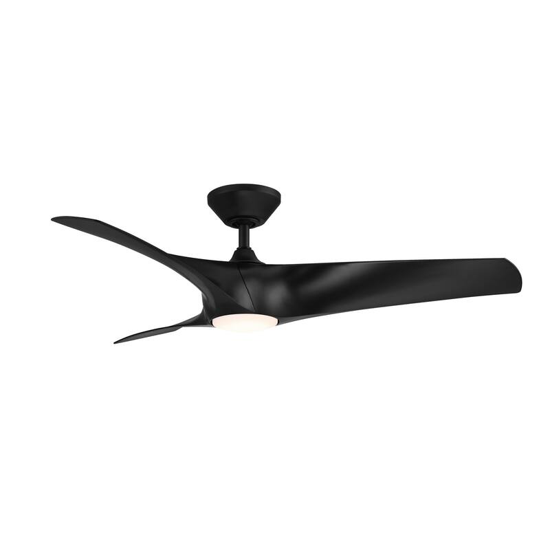Zephyr Indoor and Outdoor 3-Blade Smart Ceiling Fan 52in with 3000K LED Light Kit and Remote Control with Wall Cradle