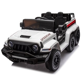 24V Ride-On Truck for Kids, 6-Wheel Pickup, Remote Control, Music, Lights, Storage