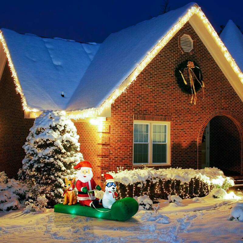 8 ft. Outdoor Lit Inflatable - Santa's Dog Sled