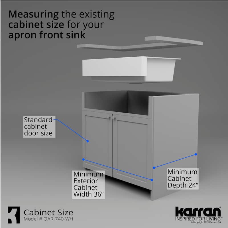 Karran USA QAR-740 Retrofit Farmhouse/Apron-Front Quartz/Granite 34"