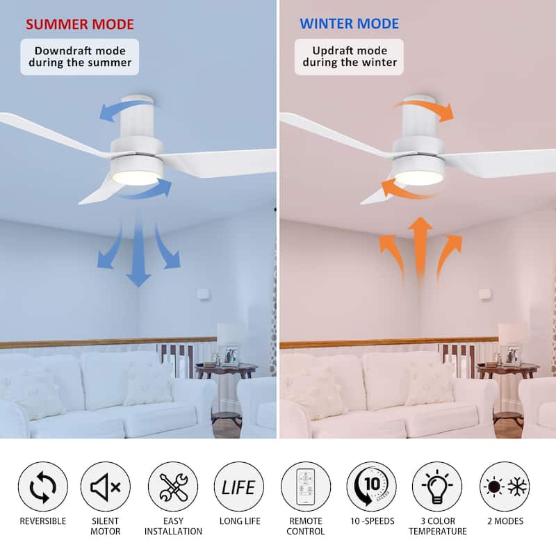 CARRO Nantes 44" Indoor Ceiling Fan with LED Light and Remote