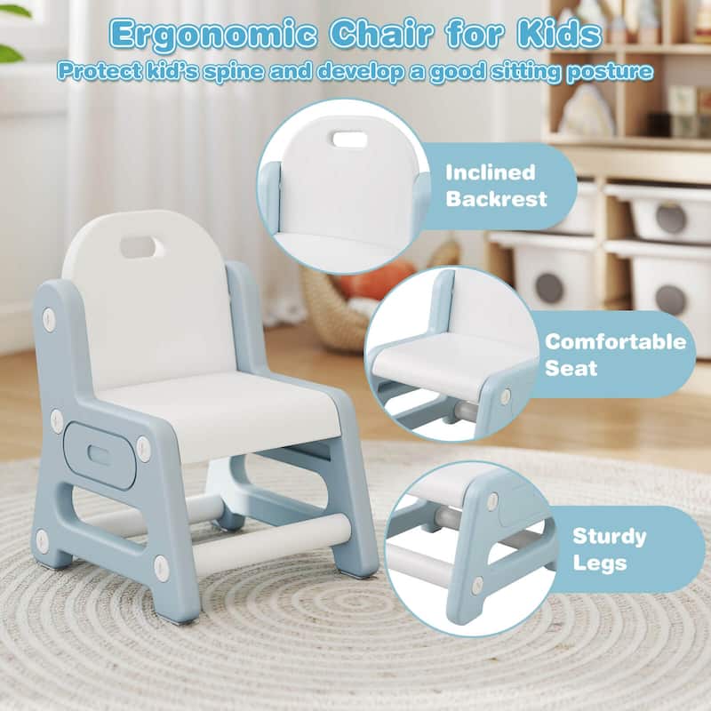 Gymax Kids Table & Chair Set Height Adjustable Toddler Drawing Table